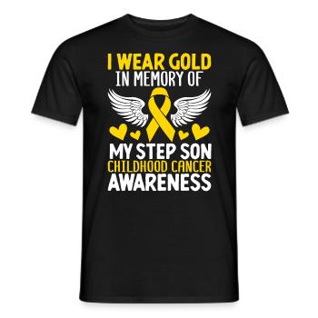 Childhood Cancer Stepson Family Childhood Cancer - Men's T-Shirt - black - Front - AI Model Male 178 light (178cm)