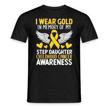 Childhood Cancer Step Daughter Childhood Cancer - Men's T-Shirt - black - Front - AI Model Male 178 light (178cm)