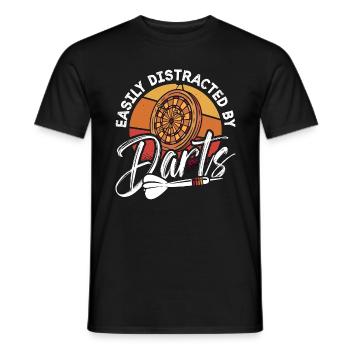 Darts Easily Distracted By Bullseye Dart Player - Männer T-Shirt - Schwarz - Vorne - AI Model Male 178 light (178cm)