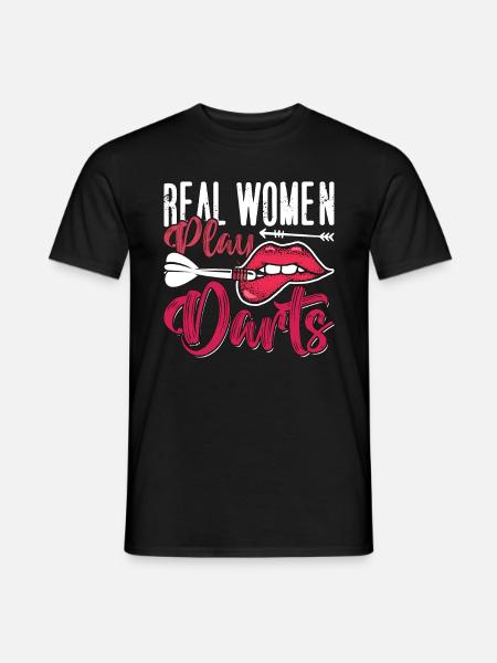 Darts Real Women Play Darts Bullseye Dart Player - Men's T-Shirt - black