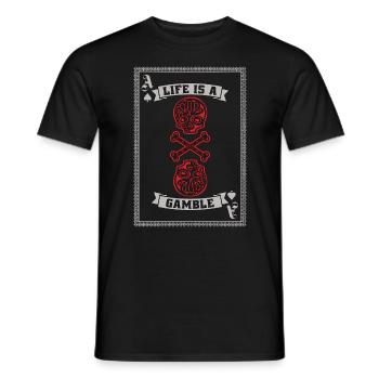 Classic Blackjack Life Is A Gamble Loves Gambling - Men's T-Shirt - black - Front - AI Model Male 178 light (178cm)