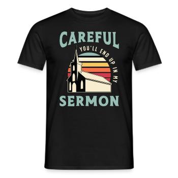 Clergé prudent vous mettrez fin au culte rétro ecclésiastique - T-shirt homme - noir - Devant - AI Model Male 178 light (178cm)