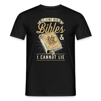 Clergé J’aime les grandes Bibles et j’adore le clergé - T-shirt homme - noir - Devant - AI Model Male 178 light (178cm)