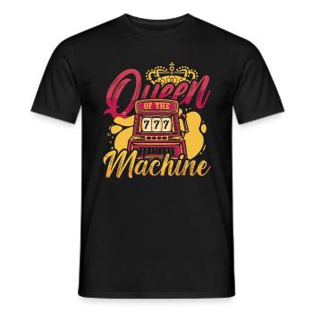 Slots Machine Queen Of The Machine Casino Player - Men's T-Shirt - black - Front - AI Model Male 178 light (178cm)