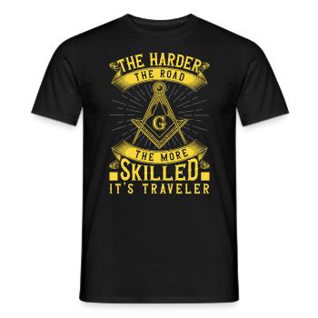 Masonic Road Distressed Square et Compass - T-shirt homme - noir - Devant - AI Model Male 178 light (178cm)