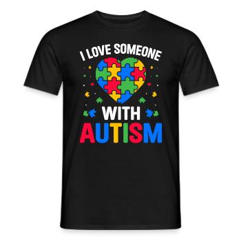 J’aime quelqu’un avec l’autisme Drôle de spectre autistique - T-shirt homme - noir - Devant - AI Model Male 178 light (178cm)