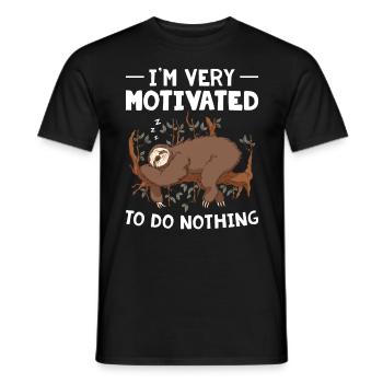 Lustiges Faultier Nichts tun Prokrastination Faultier - Männer T-Shirt - Schwarz - Vorne - AI Model Male 178 light (178cm)