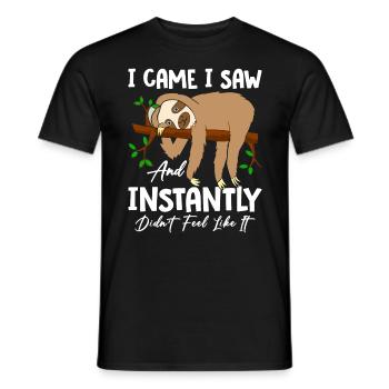 Je suis venu J’ai vu drôle de paresseux ne rien faire paresseux énergie - T-shirt homme - noir - Devant - AI Model Male 178 light (178cm)