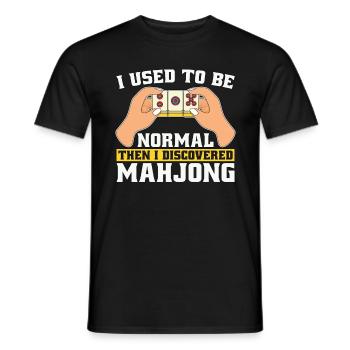 Mahjong I Used To Be Normal Then Chinese Mahjong - Men's T-Shirt - black - Front - AI Model Male 178 light (178cm)