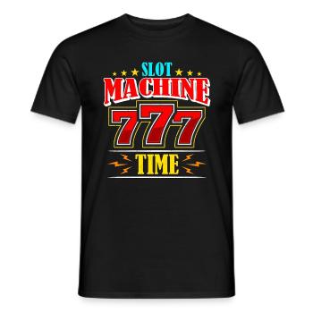 Slots Machine Time Gambling Loves Casino Gambler - Men's T-Shirt - black - Front - AI Model Male 178 light (178cm)