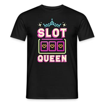 Slots Machine Slot Queen Casino Jackpot Betting - Men's T-Shirt - black - Front - AI Model Male 178 light (178cm)