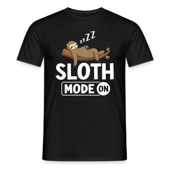 Sloth Mode On Funny Lazy Sloth Laziness Sleep - Men's T-Shirt - black - Front - AI Model Male 178 light (178cm)