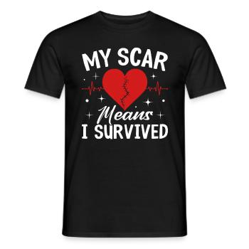 My Scar Means I Survived Heart Surgery CHD Heart - Men's T-Shirt - black - Front - AI Model Male 178 light (178cm)