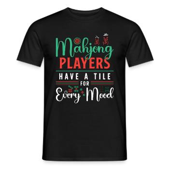 Les joueurs de Mahjong ont une tuile pour chaque jeu de société - T-shirt homme - noir - Devant - AI Model Male 178 light (178cm)