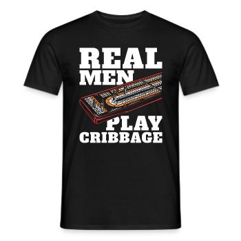 Cribbage Real Men Play Cribbage Loves Board Game - T-shirt homme - noir - Devant - AI Model Male 178 light (178cm)