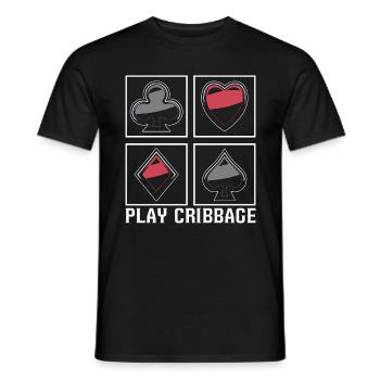 Play Cribbage Playing Cards Loves Crib Board Game - Männer T-Shirt - Schwarz - Vorne - AI Model Male 178 light (178cm)