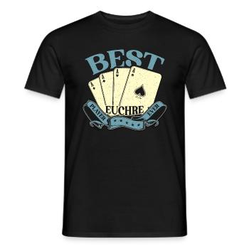 Euchre Best Euchre Player Ever Loves Playing Cards - Men's T-Shirt - black - Front - AI Model Male 178 light (178cm)