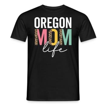 Oregon Mama Leben Lustig Mama Leopard Oregon Mama - Männer T-Shirt - Schwarz - Vorne - AI Model Male 178 light (178cm)