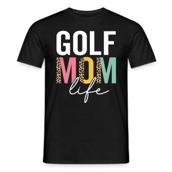 Golf Mom Life Funny Mom Leopard Golf Mama Cheetah - Men's T-Shirt - black - Front - AI Model Male 178 light (178cm)