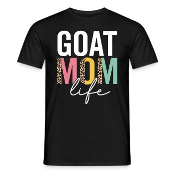 Goat Mom Life Funny Mom Leopard Goat Mama Cheetah - Men's T-Shirt - black - Front - AI Model Male 178 light (178cm)