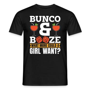 Bunco & Booze What More Could Game Night Gambling - Men's T-Shirt - black - Front - AI Model Male 178 light (178cm)