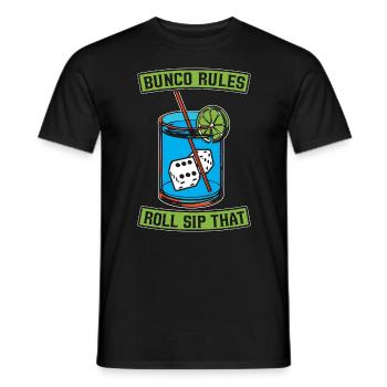 Bunco Rules Roll Sip That Gambling Bunco Party - Men's T-Shirt - black - Front - AI Model Male 178 light (178cm)