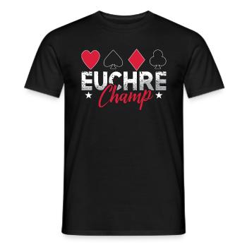 Euchre Champ Playing Cards Pinochle Board Game - Männer T-Shirt - Schwarz - Vorne - AI Model Male 178 light (178cm)