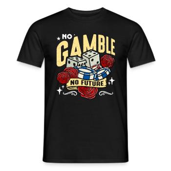 Poker Dice No Gamble No Future Card Game Dices - Men's T-Shirt - black - Front - AI Model Male 178 light (178cm)