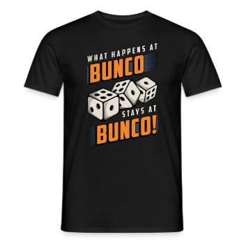 Bunco What Happens At Bunco Gambling Party Game - Men's T-Shirt - black - Front - AI Model Male 178 light (178cm)