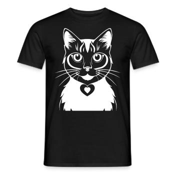 Funny Cat Silhouette Cheeky Fun Cats - Men's T-Shirt - black - Front - AI Model Male 178 light (178cm)