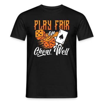 Poker Dice Play Fair Or Cheat Well Draw Poker - Men's T-Shirt - black - Front - AI Model Male 178 light (178cm)