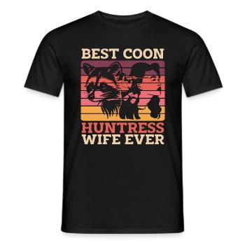 Chasse au raton laveur Meilleur chasseur de coon Femme Chasse au coon - T-shirt homme - noir - Devant - AI Model Male 178 light (178cm)