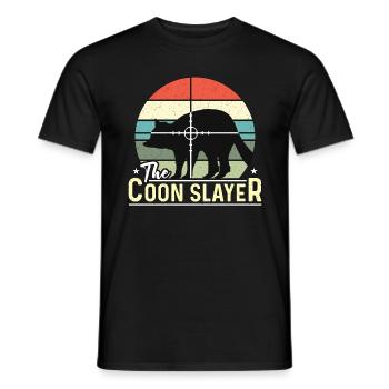 Raccoon Hunting The Coon Slayer Southern Hunting - Men's T-Shirt - black - Front - AI Model Male 178 light (178cm)