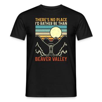 Barrage de castor Il n’y a pas d’endroit où je préférerais Castor sauvage - T-shirt homme - noir - Devant - AI Model Male 178 light (178cm)