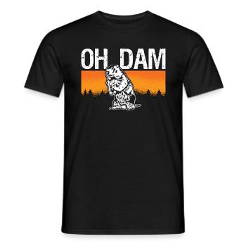 Beaver Dam Oh Dam Rodents Lover European Beaver - Men's T-Shirt - black - Front - AI Model Male 178 light (178cm)