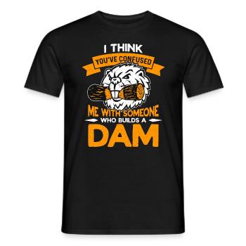Beaver Dam I Think You've Confused We Zoo Animals - Männer T-Shirt - Schwarz - Vorne - AI Model Male 178 light (178cm)