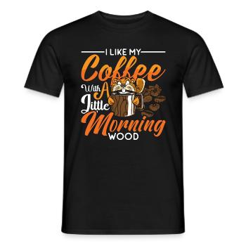 Beaver Dam J’aime mon café avec un peu de rongeurs - T-shirt homme - noir - Devant - AI Model Male 178 light (178cm)