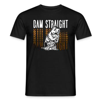 Beaver Dam Straight Rodent Animals Wild Beaver - Men's T-Shirt - black - Front - AI Model Male 178 light (178cm)