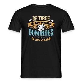 Dominoes Retiree Is My Name Dominoes Board Game - Männer T-Shirt - Schwarz - Vorne - AI Model Male 178 light (178cm)