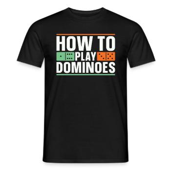 Dominos Comment jouer aux dominos aime le jeu de société - T-shirt homme - noir - Devant - AI Model Male 178 light (178cm)