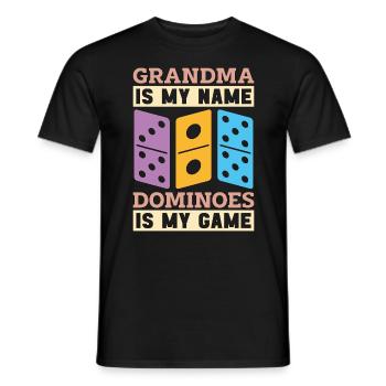 Dominoes Grandma Is My Name Dominoes Is Gambling - Männer T-Shirt - Schwarz - Vorne - AI Model Male 178 light (178cm)