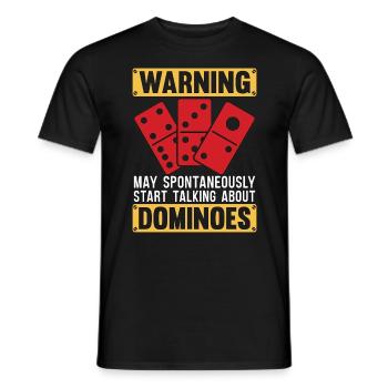 Avertissement de dominos peut spontanément commencer à jouer - T-shirt homme - noir - Devant - AI Model Male 178 light (178cm)