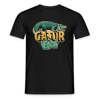 Alligator Hunting Gator Girl Loves River Wildlife - Men's T-Shirt - black - Front - AI Model Male 178 light (178cm)