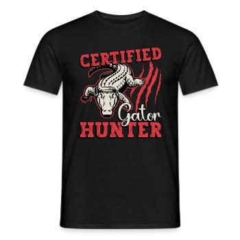 Chasse aux alligators Chasse aux alligators certifiée - T-shirt homme - noir - Devant - AI Model Male 178 light (178cm)