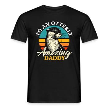 Otter à un papa incroyable Retro Team Otter - T-shirt homme - noir - Devant - AI Model Male 178 light (178cm)