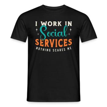Social Service I Work In Social Aide Consultant - Men's T-Shirt - black - Front - AI Model Male 178 light (178cm)