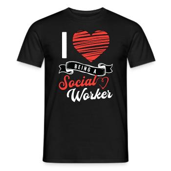 Social Service I Love Being A Social Worker Aide - Männer T-Shirt - Schwarz - Vorne - AI Model Male 178 light (178cm)