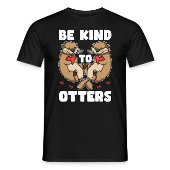 Otter Be Kind To Otters Breeder Animal Welfare - Men's T-Shirt - black - Front - AI Model Male 178 light (178cm)