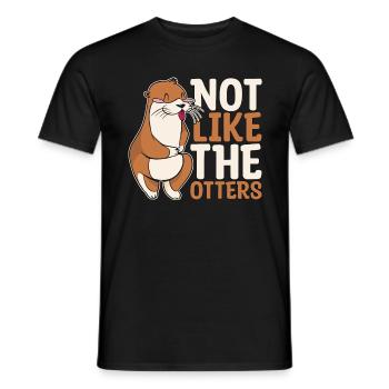 Otter Not Like The Otters Animal Lovers Breeder - Men's T-Shirt - black - Front - AI Model Male 178 light (178cm)