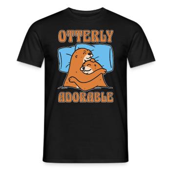Otterly Adorable Animal Lovers Otter Breeding - Men's T-Shirt - black - Front - AI Model Male 178 light (178cm)